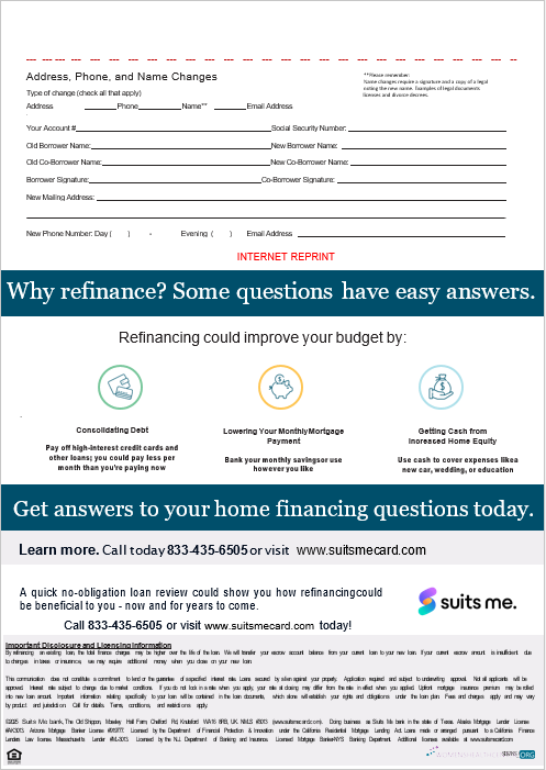 Download United Kingdom Suits Me bank mortgage statement in Word and PDF formats, 3 pages 3 Photoshop template